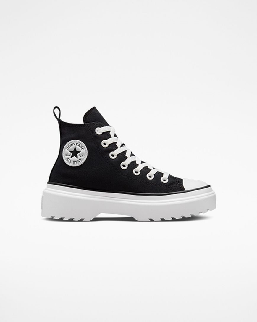 Zapatos Plataforma Converse Chuck Taylor All Star Lugged Lift Canvas Altas Niña Negras Blancas | PE 5L287E